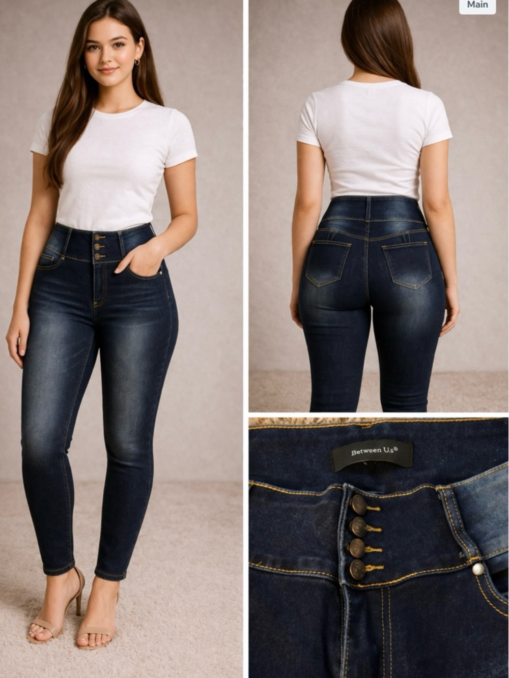 Between Us High-Rise Dark Blue Skinny Jeans - Women